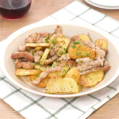 せせりとじゃがいものマスタードソテー