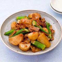 豚バラと長芋の梅オイスター炒め